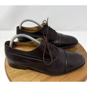 Bally Serado Shoes Mens Leather Oxford Brown Lace Up Almond Toe Dress Size 8.5 D